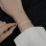 925 Silver Double Layer Gypsophila Bracelet Sparkling Fine Jewelry Party Gift