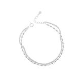 925 Silver Double Layer Gypsophila Bracelet Sparkling Fine Jewelry Party Gift