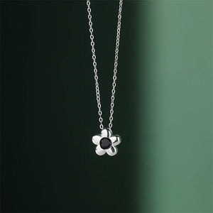 925 Silver Zircon Flower Pendant Necklace Women Birthday Party Jewelry