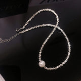 925 Silver Pearl Necklace Women Jewelry Wedding Party Gift