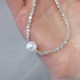 925 Silver Pearl Necklace Women Jewelry Wedding Party Gift