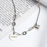 925 Sterling Silver Cat Pendant Necklace Round Letters Vintage Chain XL003