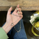 925 Silver Letter D Double Layer Necklace Blade Pendant Choker