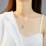 925 Silver Love Necklace Heart Pendant Chain Birthday Gift Women