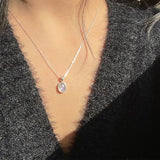 925 Silver Opal Necklace for Women