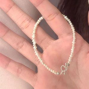 925 Silver Pearl Bracelet Love Charm Birthday Gift For Women's Jewelry