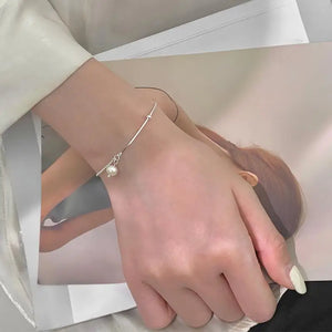925 Silver Pearl Charm Bracelet for Women