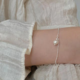 925 Silver Pearl Charm Bracelet for Women