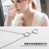 925 Silver Circle Pendant Necklace for Party Wedding