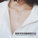 925 Silver Circle Pendant Necklace for Party Wedding