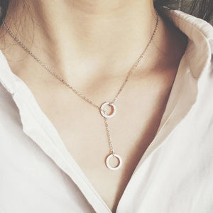 925 Silver Circle Pendant Necklace for Party Wedding