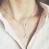 925 Silver Circle Pendant Necklace for Party Wedding