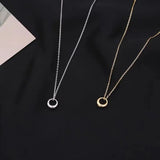 925 Silver Round Necklace Geometric Pendant Choker Gift Women's Jewelry