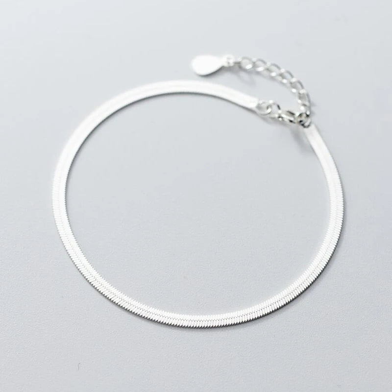 925 Silver Snake Bracelet Minimalist Style Birthday Gift Women