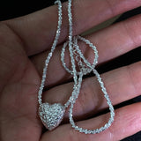 925 Silver Heart Necklace Chain Choker for Women Fine Jewelry