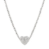 925 Silver Heart Necklace Chain Choker for Women Fine Jewelry