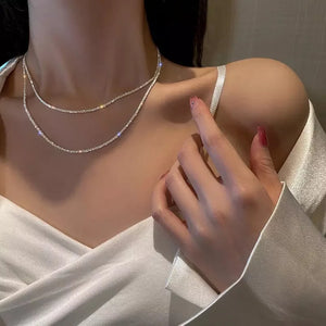 925 Silver Sparkling Choker Necklace for Women