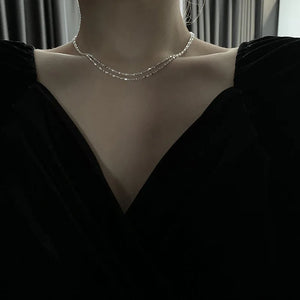 925 Silver Chain Choker Necklace for Women