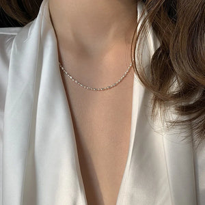 925 Silver Chain Choker Necklace for Women