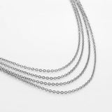 925 Silver Sparkling O Chain Choker Necklace 1mm