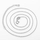 925 Silver Sparkling O Chain Choker Necklace 1mm