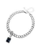 925 Silver Crystal Bracelet Geometric Charm Women Gift