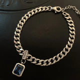 925 Silver Crystal Bracelet Geometric Charm Women Gift