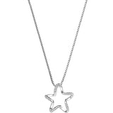 925 Silver Star Crystal Necklace Fine Jewelry Birthday Gift