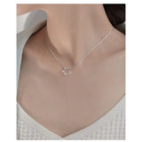 925 Silver Star Crystal Necklace Fine Jewelry Birthday Gift