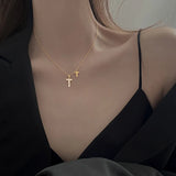 925 Silver T Necklace Zirconia Letter T Pendant Choker Party Gift