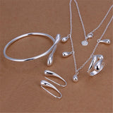 925 Sterling Silver Water Droplets Jewelry Set for Women