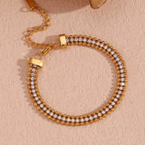 Stainless Steel Bead Chain Bracelet with Zircon