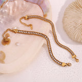 Stainless Steel Bead Chain Bracelet with Zircon