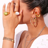Stainless Steel Bead Chain Bracelet with Zircon