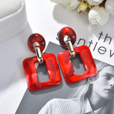 Acetic Acid Drop Earrings Resin Large Square Geometric Acrylic Jewelry
