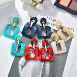 Acetic Acid Drop Earrings Resin Large Square Geometric Acrylic Jewelry