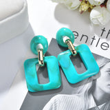 Acetic Acid Drop Earrings Resin Large Square Geometric Acrylic Jewelry