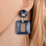 Acetic Acid Drop Earrings Resin Large Square Geometric Acrylic Jewelry