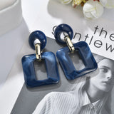 Acetic Acid Drop Earrings Resin Large Square Geometric Acrylic Jewelry