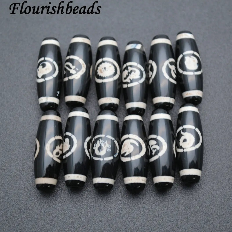 Agate Constellation Veins Tube Stone DZI Loose Beads for Jewelry Making