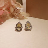 925 Silver Women's Wedding Water Drop Stud Earrings