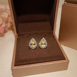 925 Silver Women's Wedding Water Drop Stud Earrings