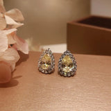925 Silver Women's Wedding Water Drop Stud Earrings