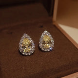 925 Silver Women's Wedding Water Drop Stud Earrings