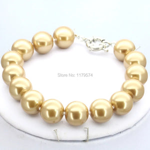 Gold Glass Round Pearl Beads Bracelet Jewelry Making