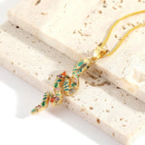 Boho Rainbow Zircon Snake Necklace Pendant Women's Jewelry