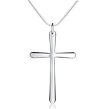 Silver 925 Cross Pendant Necklace for Men Women