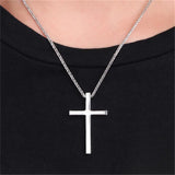 Silver 925 Cross Pendant Necklace for Men Women