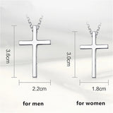 Silver 925 Cross Pendant Necklace for Men Women