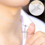 Silver 925 Cross Pendant Necklace for Men Women